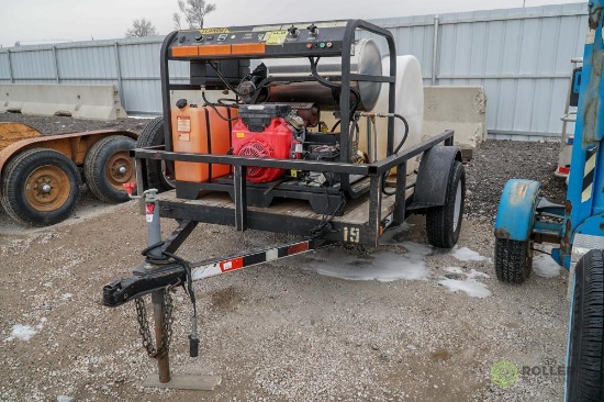 2004 INT S/A Pressure Washing Trailer, Landa Steam Cleaner, Honda Gas Engine, Water Holding Tank,