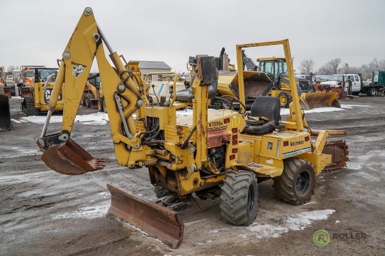 2002 Vermeer V3550A Ride-On Trencher, Backhoe Attachment, 54in Backfill Blade, 3-Cylinder Diesel,