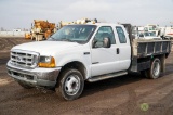 2002 FORD F550 XL Super Duty Super Cab Flatbed Truck, Power Stroke V8 Diesel 7.3L, Automatic, 9'