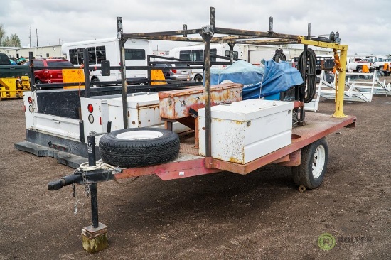 1999 HOMEMADE S/A Equipment Trailer, 6' x 10' Deck, w/ Miller Bobcat 225T Gas Welder, Welding Leads,