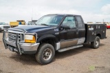 2000 FORD F250 XLT Super Duty 4x4 Super Cab Utility Truck, 6.8L, Automatic, 8' Utility Box, Odometer