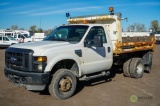 2008 FORD F350 XL Super Duty 4x4 Landscape Dump Truck, Triton V10 6.8L, Automatic, Henderson 9' Bed,