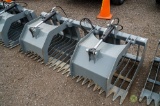 New Stout 74in Rock & Brush Grapple w/ 4in Tine Spacing To Fit Skid Steer Loader