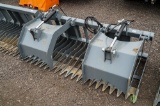 New Brute 68in Rock & Brush Grapple w/ 4in Tine Spacing To Fit Skid Steer Loader