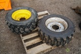 (2) 12-16.5 Skid Steer Tires w/ Rims