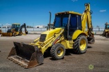 New Holland 675E 4WD Loader/Backhoe, Extendahoe, Auxiliary Hydraulics, EROPS, 4-in-1 Bucket, w/ Wain