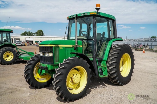 2001 John Deere 6410 4WD Agricultural Tractor, Enclosed Cab w/ Heat & A/C, PTO, 3-Pt, Rear Auxiliary