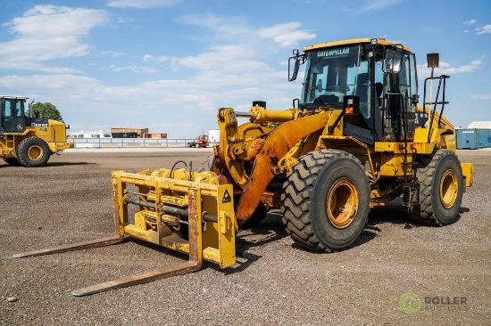 2008 Caterpillar 950H Wheel Loader, A/C Cab, Quick Coupler, 3rd Valve, Forks & Bucket, Hour Meter