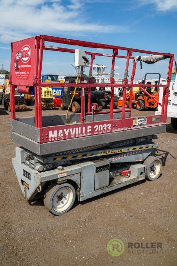 Mayville 2033 Electric Scissor Lift, 20' Lift Height, Hour Meter Reads: 417, S/N: 08601246, City