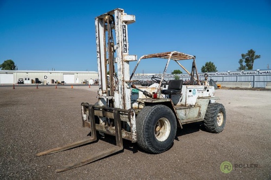 Liftall 15,000 LB Gas Forklift, Model H150, Pneumatic Tires, 54in Forks, Towable, S/N: 7015