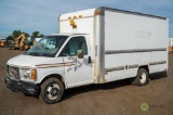 1999 GMC 3500 S/A Cube Van, 5.7L, Automatic, 15' Box, Rollup Door, Dually, Odometer Reads: 159,401