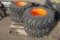 (4) New Turbo 12-16.5 Skid Steer Tires w/ Wheels