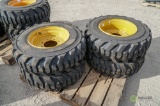 (4) New Turbo 10-16.5 Skid Steer Tires w/ Wheels