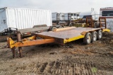 1977 ZIEM Tri-Axle Equipment Trailer, 93in x 17' Steel Deck, 3' Dovetail, Fold-Down Ramps, Pintle