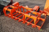 New 72in Dual Cylinder Grapple Bucket To Fit Skid Steer Loader