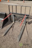 New Combo Skid Steer Attachment, 48in Pallet Fork, Bale Spear, Trailer Mover