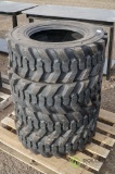 (4) New Turbo 10-16.5 Skid Steer Tires, Model SKS332