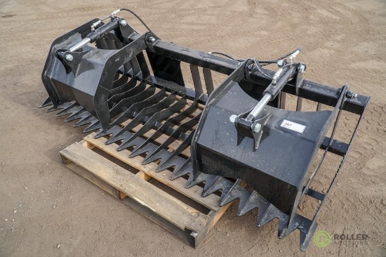 New 84in Rock & Brush Grapple Attachment To Fit Skid Steer Loader