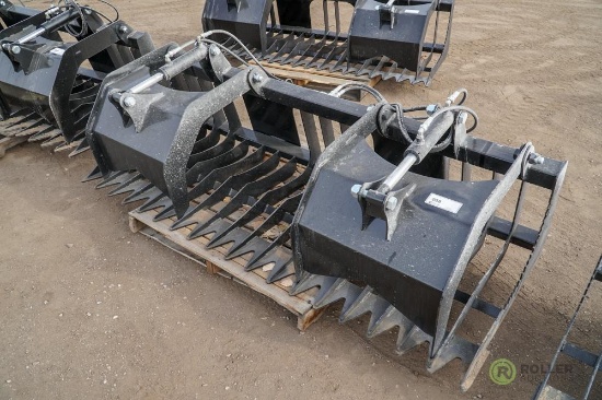 New 80in Rock & Brush Grapple Attachment To Fit Skid Steer Loader