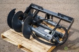 New Wolverine Posthole Digging Attachment w/ 12in & 18in Augers To Fit Skid Steer Loader