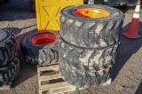 (4) Used Skid Steer 12-16.5 Tires w/ Rims