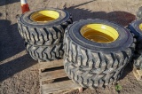 (4) New Turbo 12-16.5 Skid Steer Tires w/ Wheels