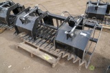 New 75in Rock & Brush Grapple Attachment To Fit Skid Steer Loader