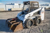 2008 BOBCAT S130 Skid Steer Loader, Auxiliary Hydraulics, 48in Bucket w/ Grapple, Solid Tires, Hour