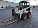 BOBCAT 753 Skid Steer Loader, Auxiliary Hydraulics, Forks, 64in Bucket, 10-16.5 Tires, Hour Meter