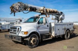 2007 FORD F750 S/A Digger Derrick Truck, Cummins Diesel, 6-Speed, Spring Suspension, Altec DM45BR