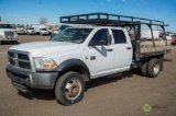 2011 DODGE RAM 4500 Heavy Duty 4x4 Crew Cab Flatbed Truck, Cummins Turbo Diesel, 6.7L, 6-Speed, 9'