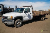 2007 GMC 3500 4x4 Flatbed Truck, Duramax 6.6L Turbo Diesel, Allison Automatic, 11' Bed, Dually,