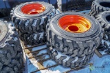 (4) New Loadmaxx 12-16.5 Skid Steer Tires w/ Rims