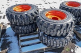 (4) New Loadmaxx 12-16.5 Skid Steer Tires w/ Rims