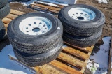 (4) New ST225/75R15 Radial Trailer Tires w/ Rims