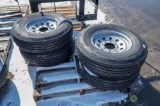 (4) New ST235/80R16 Radial Trailer Tires w/ Rims