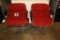 Red & Black Knoll Swivel Chairs, Mid-Century Mod.