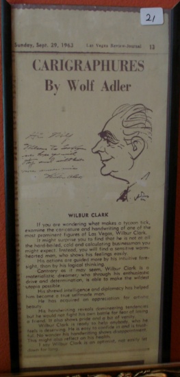 Reproduction of a Las vegas review journal article about Wilber Clark