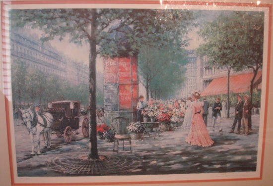 french scene, signed print