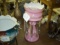 Bristol Glass Mantel Hand Painted Pink