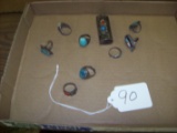 8 Turquoise Rings