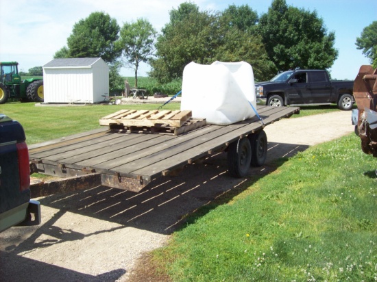 20' Tandem Axle Trailer With Wood Floor, Bumper Hitch