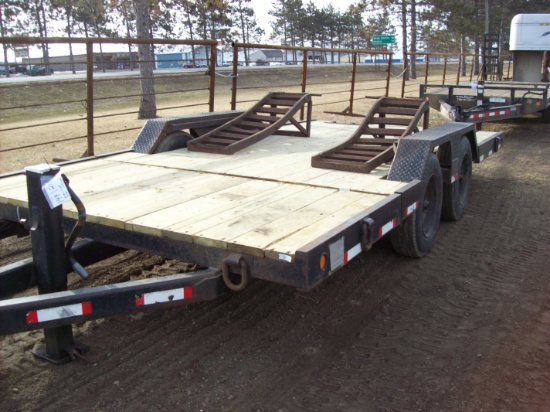 1992 Rway 17' Flat Tilt Bed Trailer 18000 GVW With Ramps Tabs Current L271
