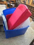 4 Large Totes with Matching Lids -Item Will Not Be Shipped- con 12