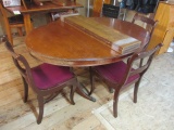 Duncan Phyfe Style Table with 4 Chairs and 3 Leaves 30