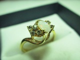 Gold Toned and Opal Ring - Size 7 - con 570