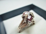 GP Silver and Ruby Ring - Size 7 - con 570