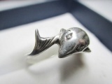 Sterling Silver Dolphin Ring - Size 7.5 - con 317