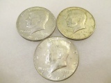 Three 40% Silver Kennedy Half Dollars - con 11