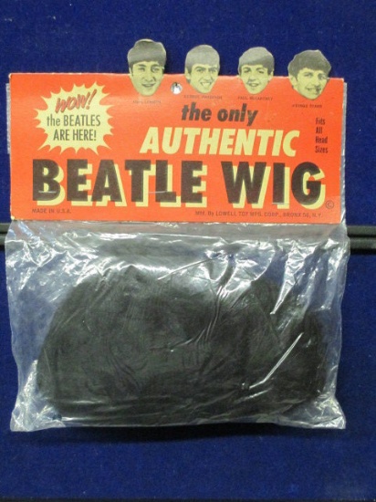 Beatles Wig - 1964 - Red White Black CCard - Made USA - Mfd-Lowell Toy Mfg - con 363